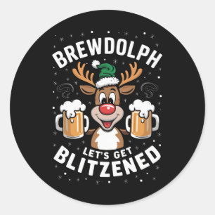 Adesivo Brewdolph Vamos Blitzenado Reindeer B de Natal