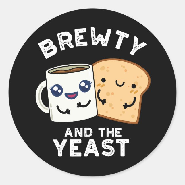 Adesivo Brewy E O Filme Engraçado Da Levedura Pun Dark BG (Frente)