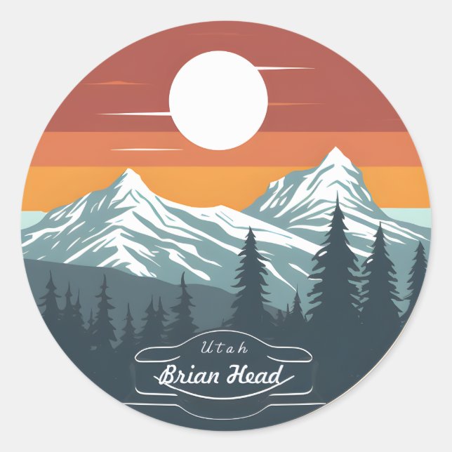 Adesivo Brian Head Utah Mountain Sunset Stickers – Set of  (Frente)