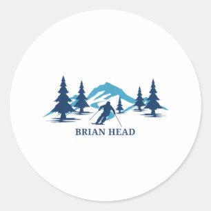 Adesivo Brian Head Utah Ski Resort Skiier _1