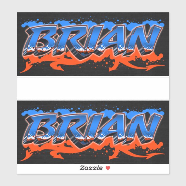 Adesivo Brian Vorname Name Graffiti Aufkleber Sticker (Folha)