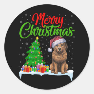 Adesivo Briard Dog Árvore de Natal Luz Engraçado Briard Xm