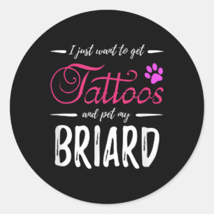 Adesivo Briard Dog Lover Tatto Engraçado Cachorro Mãe Dota