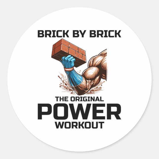 Adesivo Bricklayer Bricklay Humor Power Workout Engraçado (Frente)