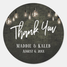 Adesivo Bricks Industriais Negros com Luzes Edison Obrigad