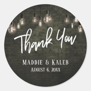 Adesivo Bricks Industriais Negros com Luzes Edison Obrigad