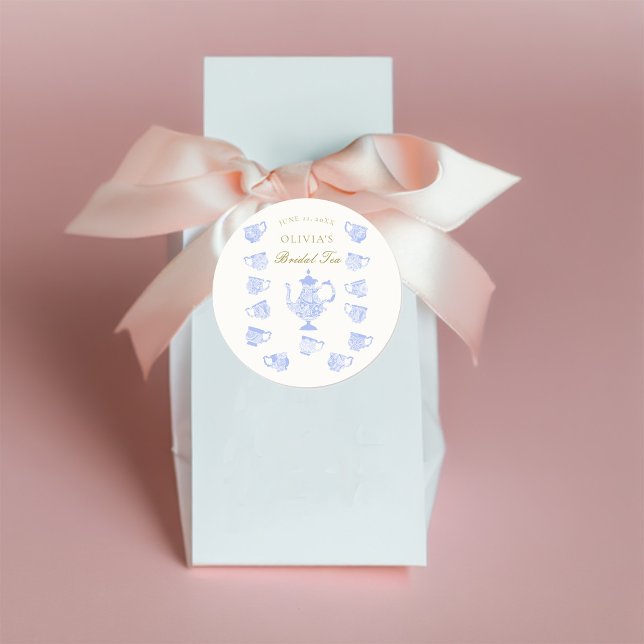 Adesivo Bridal Chá Blue China White Lace Chá Dourado (Criador carregado)