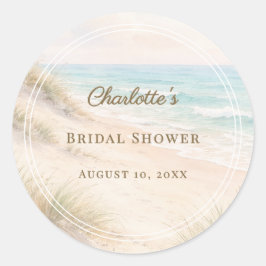 Adesivo Bridal Shower beach coastal elegant