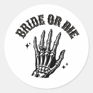 Adesivo bride or die bachelorette party black and white