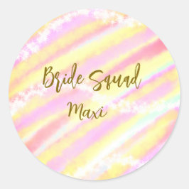 Adesivo Bride squad golden pastel pink colorful glitter br