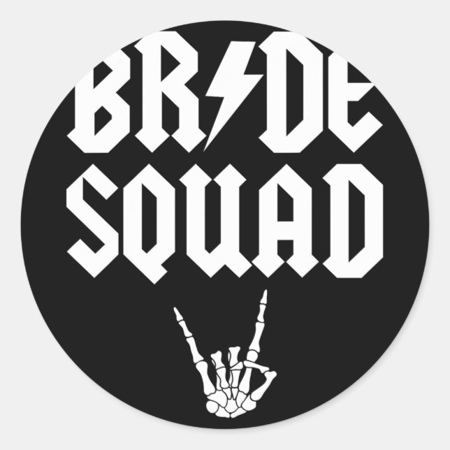 Adesivo Bride Squad Rock N Roll Gothic Halloween Bachelore (Frente)