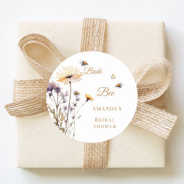 Adesivo Bride to bee wildflower ivory bridal shower