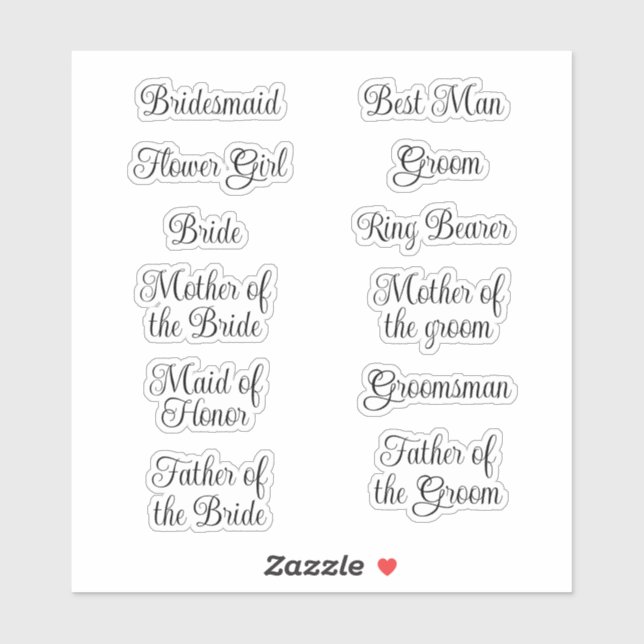 Adesivo Bridesmaid Decal Vinyl Stickers (Folha)