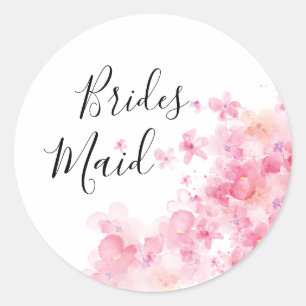 Adesivo Bridesmaid floral rosa elegante