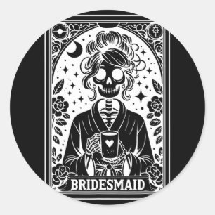 Adesivo Bridesmaid Tarot Card Noiva Gótica Coven Bachelore
