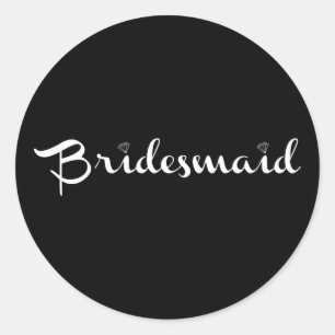 Adesivo Bridesmaid White em Preto