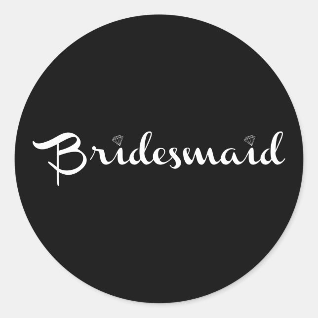 Adesivo Bridesmaid White em Preto (Frente)