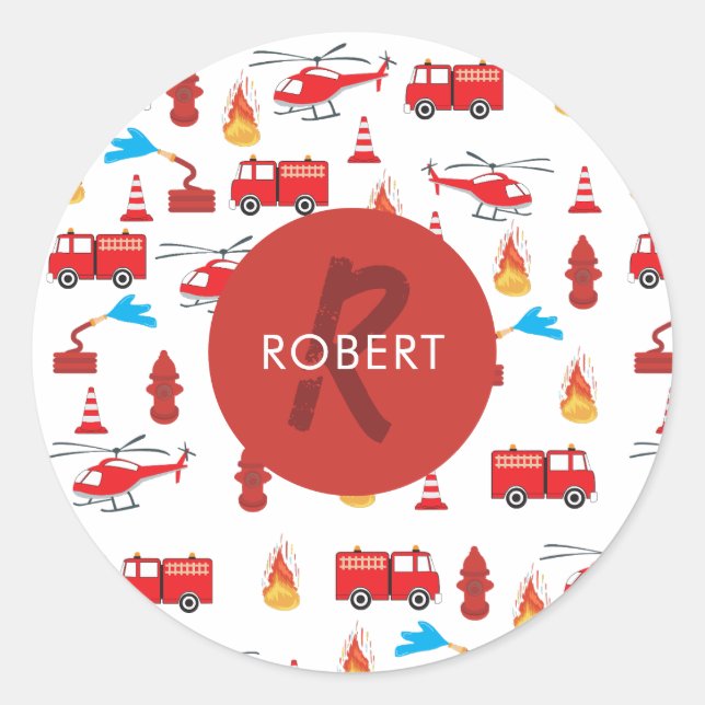 Adesivo Brigada de Motores de Bombeiros de Transporte Verm (Frente)