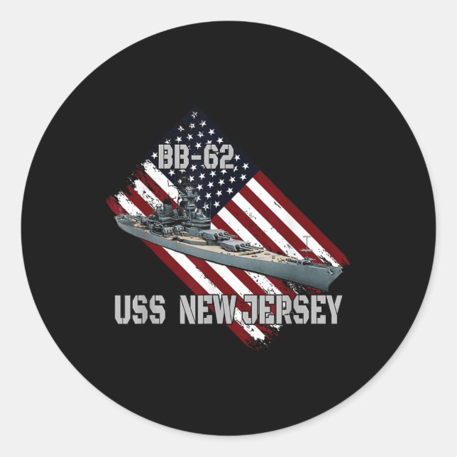 Adesivo Brigada Uss New Jersey Bb-62 &amp; Combat Warsh (Frente)