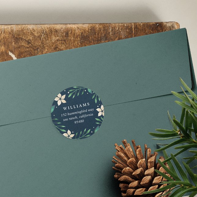 Adesivo Bright Boughs | Endereço de devolução de férias de (Criador carregado)