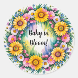 Adesivo Bright Daisies e Chá de fraldas de flores silvestr