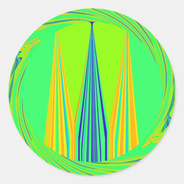 Adesivo Bright Edgy Geometry Neon Pattern Art Design (Frente)