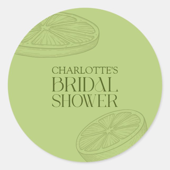 Adesivo Bright Minimalist Citrus Bridal Shower (Frente)