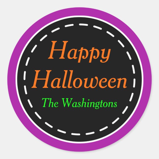 Adesivo Bright Purple Happy Halloween Stickers (Frente)