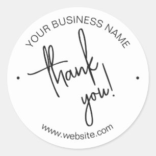 Adesivo Bright White Scripting Business Obrigado