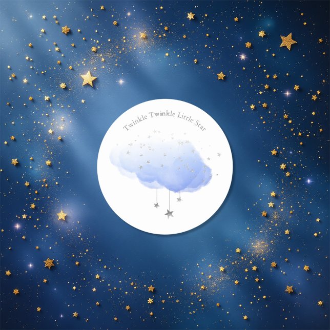 Adesivo Brilha, Brilha, Estrelinha (Twinkle Twinkle Little Star Classic Round Sticker)
