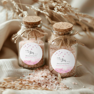 Adesivo Brilha Brilha Estrelinha Rosa Festa de Bebê Menina