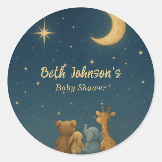 Adesivo Brilha, Brilha Pequena Estrela Chá de Bebê (Frente)