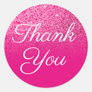 Adesivo Brilhante Brilhante, Rosa Quente, Muito Obrigado