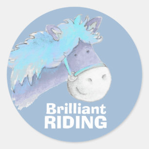 Adesivo brilhante de elogio a cavalo/pônei