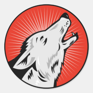 Adesivo brilhante do Alpha Wolf Round por ZEROSIXF