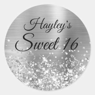 Adesivo Brilhante Prata Sweet 16