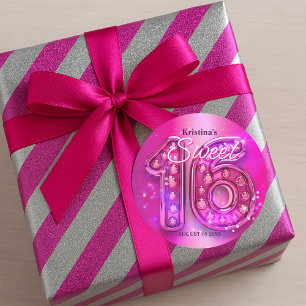 Adesivo Brilhante Rosa Quente Joia Sweet Sixteen
