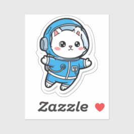 Adesivo Brilhante Transparente - Gatinho Astronauta Fofo 2