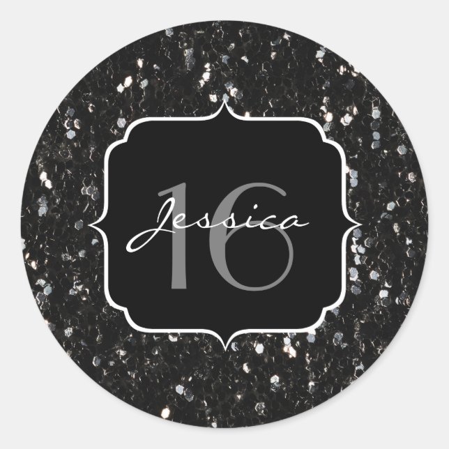 Adesivo Brilhantes brilhantes preto e branco 16 (Frente)