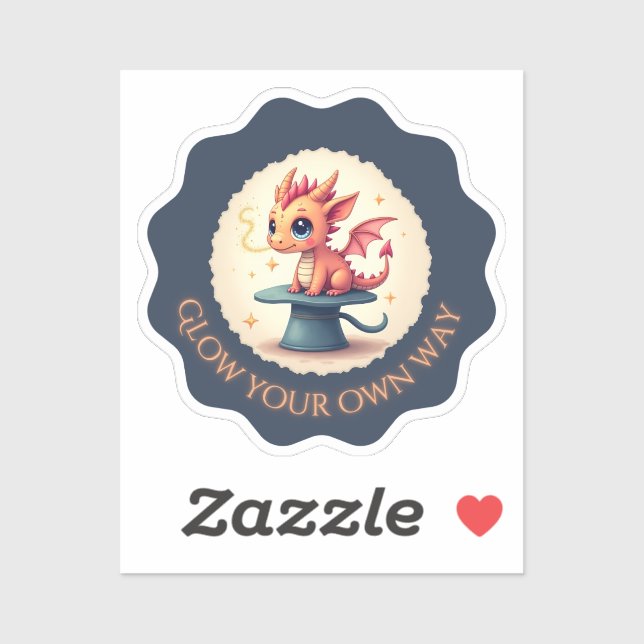Adesivo Brilhe O Seu Próprio Caminho - Vinheta De Dragão (Folha)