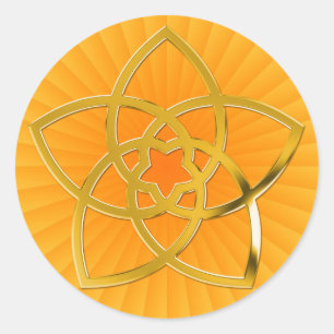 Adesivo Brilho amarelo da flor/OURO de Venus do símbolo