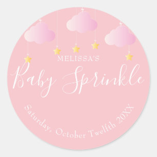 Adesivo Brilho brilhante estrelinha baby shower rosa