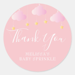 Adesivo Brilho brilhante estrelinha baby shower rosa