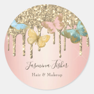 Adesivo Brilho Butterfly Glitter Drip Maquiagem de Cabelo