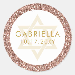 Adesivo Brilho cor-de-rosa Rosa Dourado e Bat Mitzvah Dour