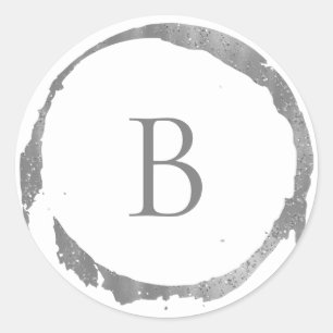 Adesivo Brilho de Folha Modern Silver Monograma