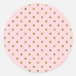 Adesivo Brilho de Purpurina Rosa e Dourado Bolinhas de Pur