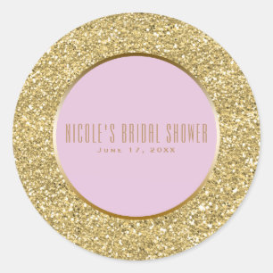 Adesivo Brilho Dourado + Brilho Rosa Favor de Casamento Gl