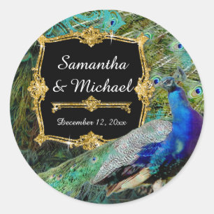 Adesivo Brilho Dourado Hollywood velho Gatsby do pavão do