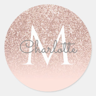 Adesivo Brilho Dourado Rosa Batom Monograma Feminino Scrip